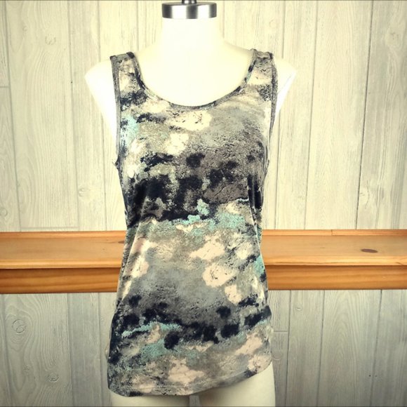 Mossimo ~ Mint & Peach Artsy Tank Top - Picture 1 of 8